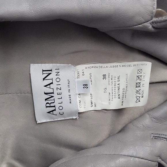VTG Armani Collezioni Calf Leather Jacket Made In Italy XS-S - Picture 2 of 10
